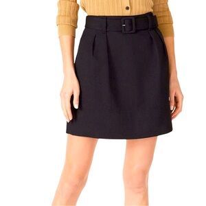 Club Monaco Belted Pleated Black Skirt size 4 NWOT